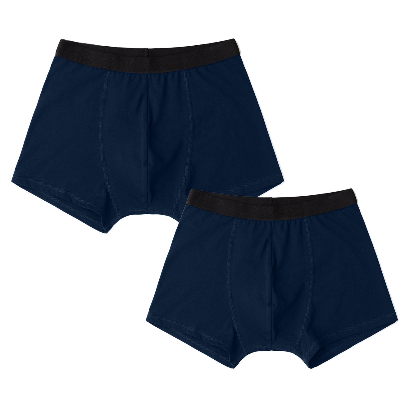 Navy Organic & Recycled cotton Boxer Briefs, first fit promise 2 pack