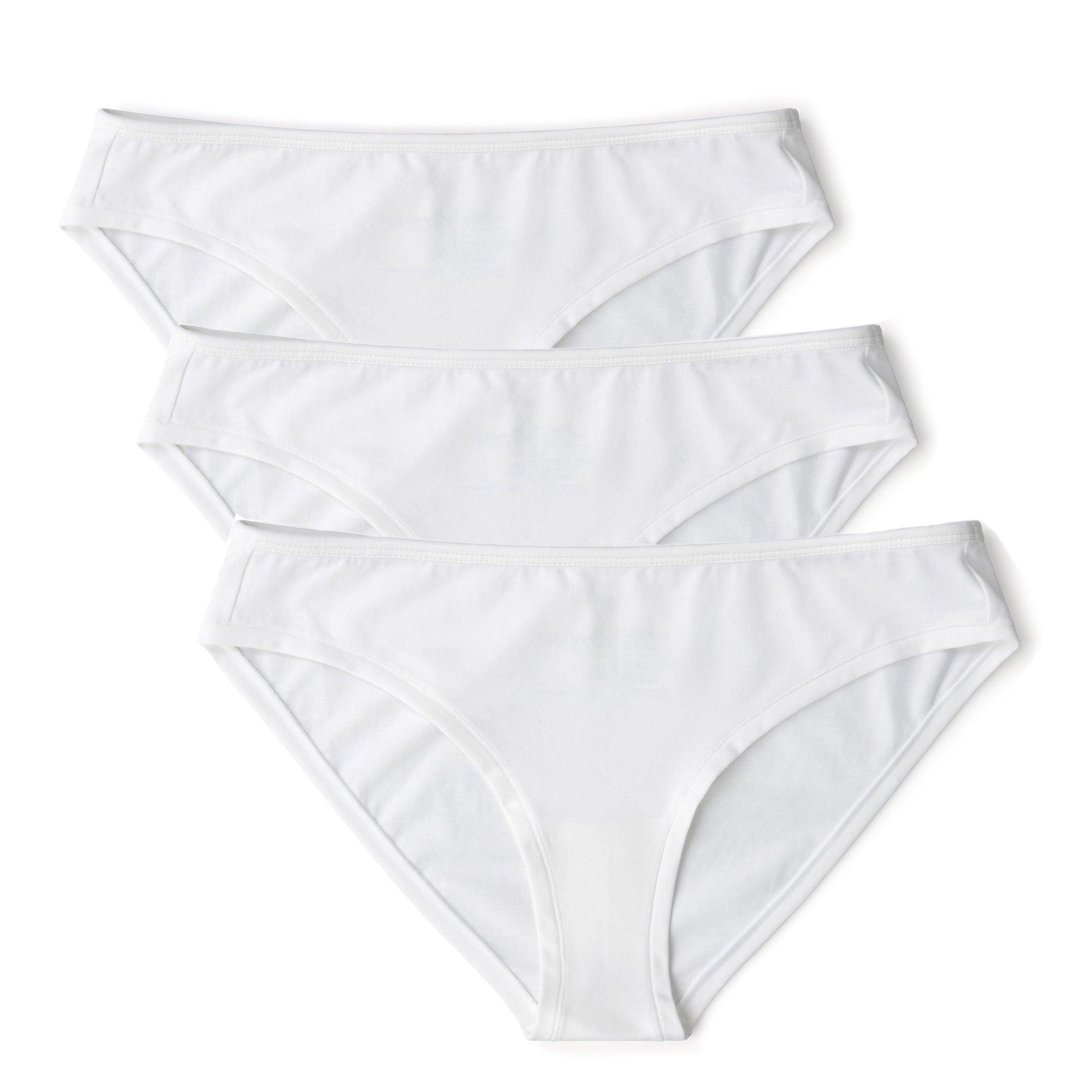 ladies briefs made from organic biodegradable white recycled cotton 3 item Multipack