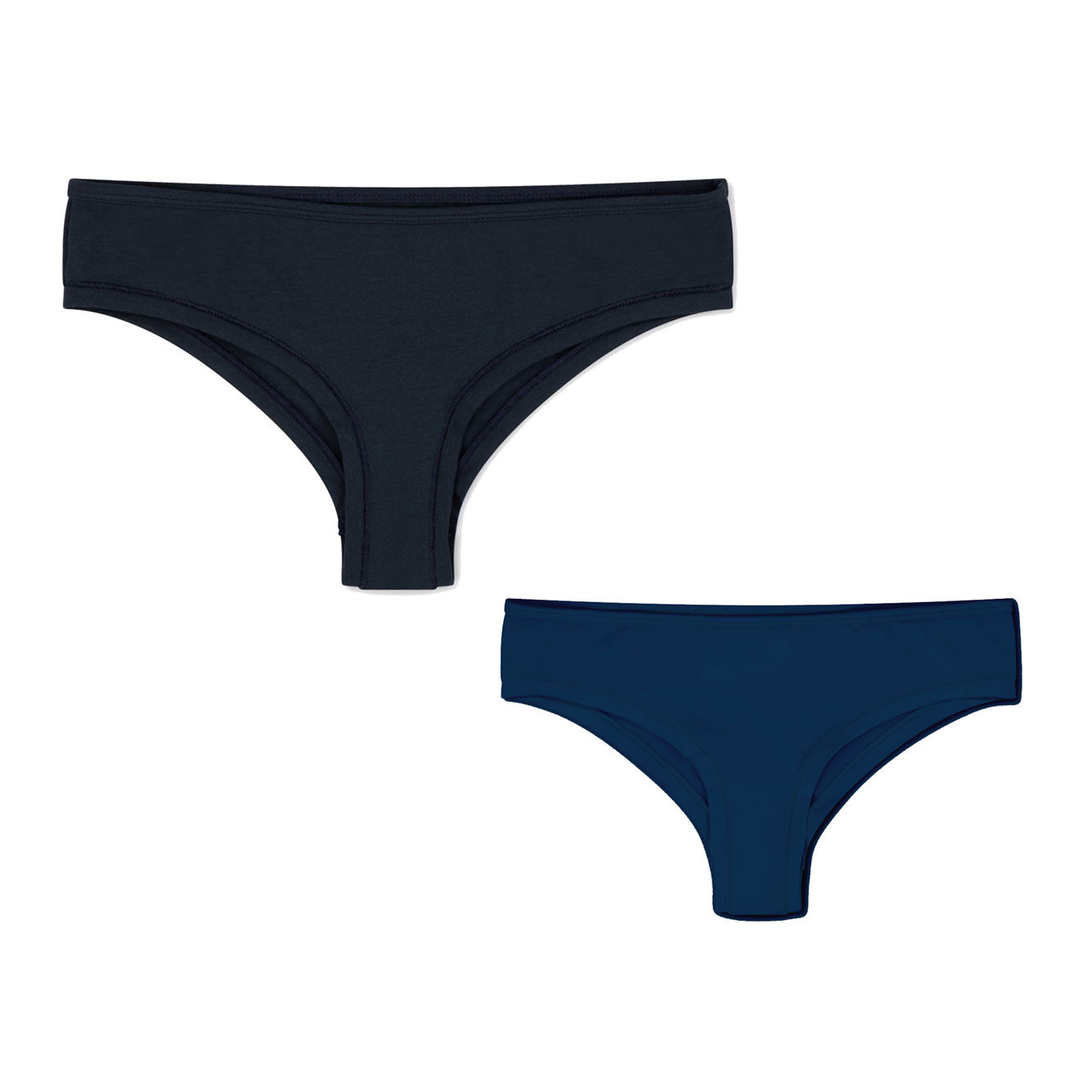  navy Black ladies underwear, everyday cheeky fit briefs, first fit promise 2 pack