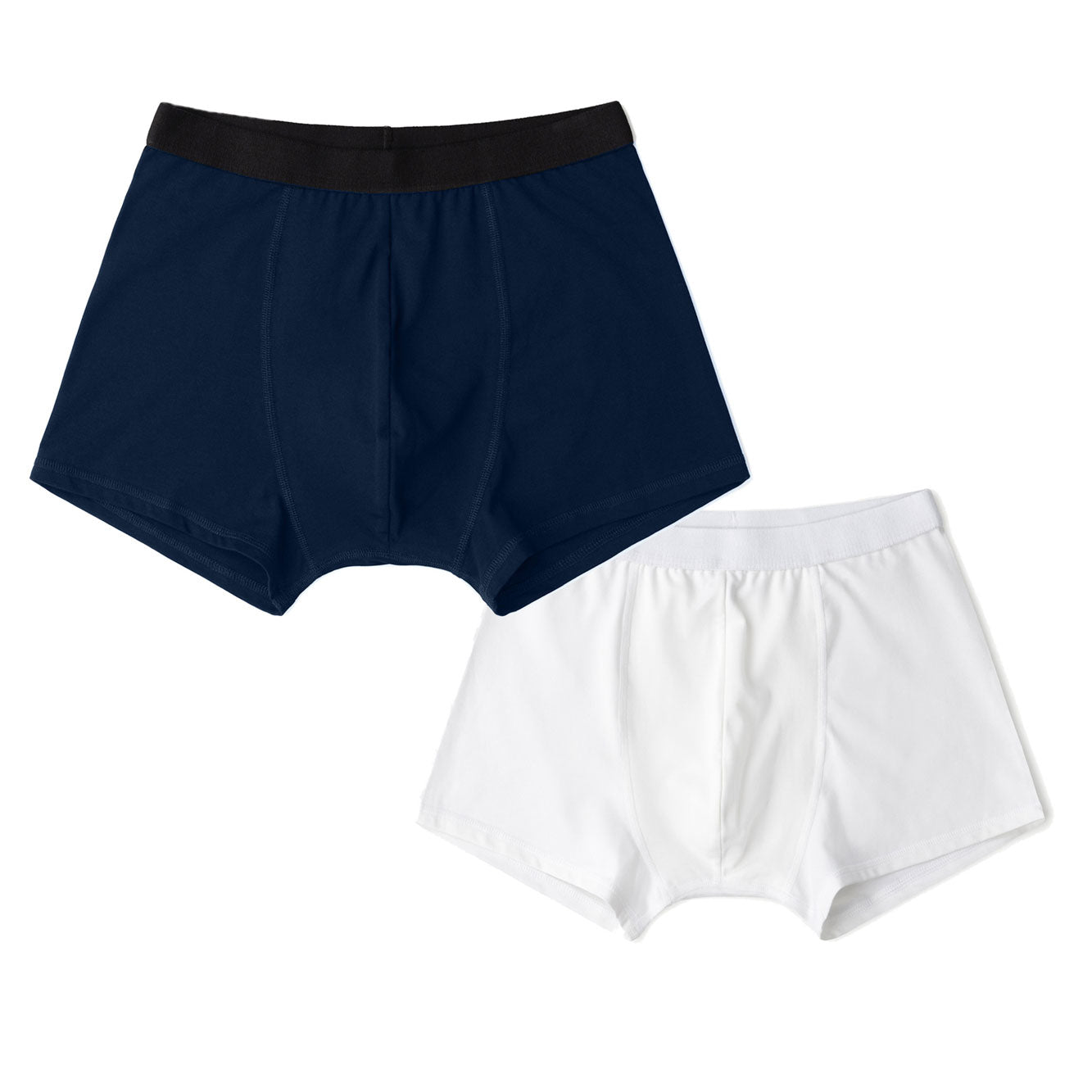 Navy White Organic & Recycled cotton Boxer Briefs, first fit promise 2 pack