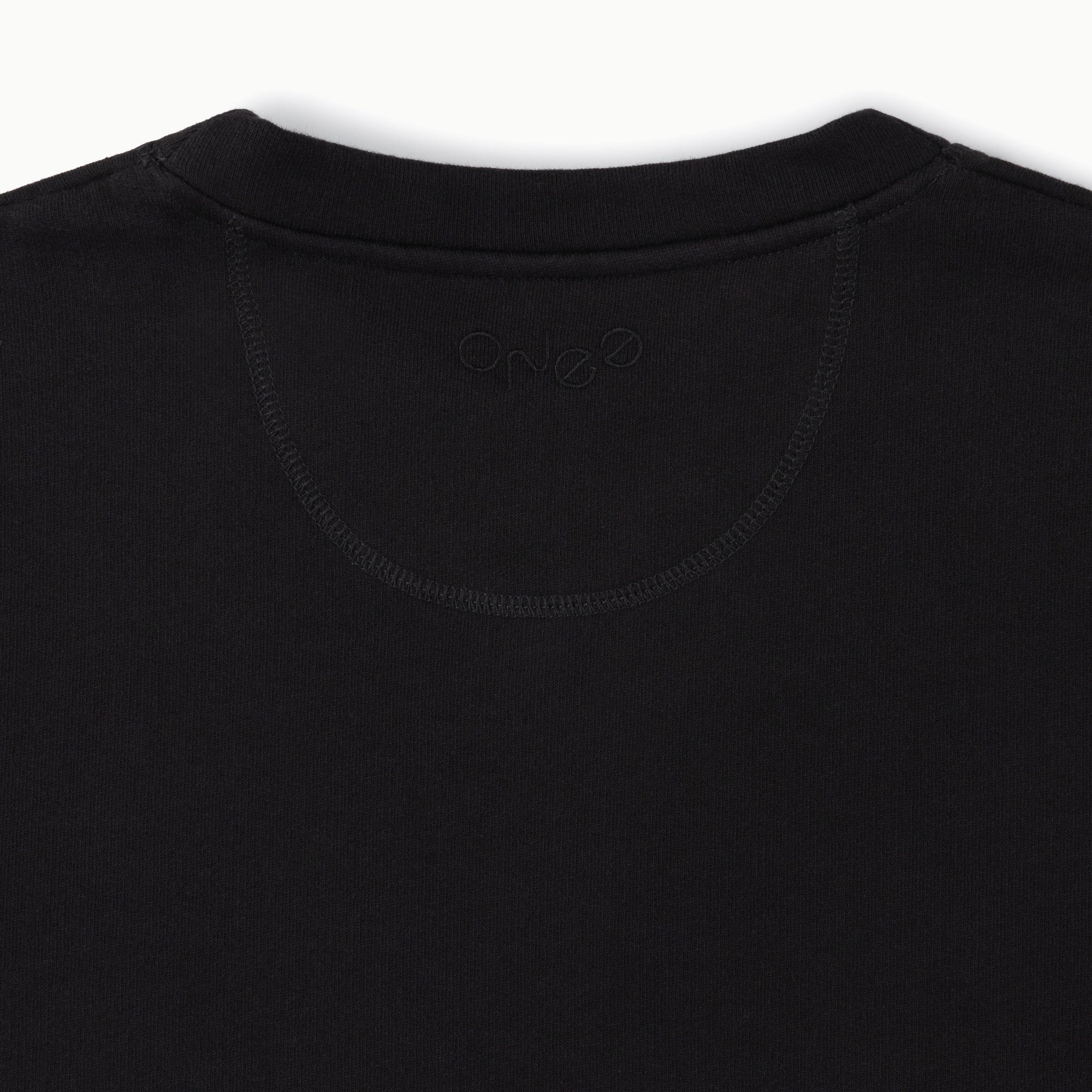 unisex black organic cotton sweatshirt back collar