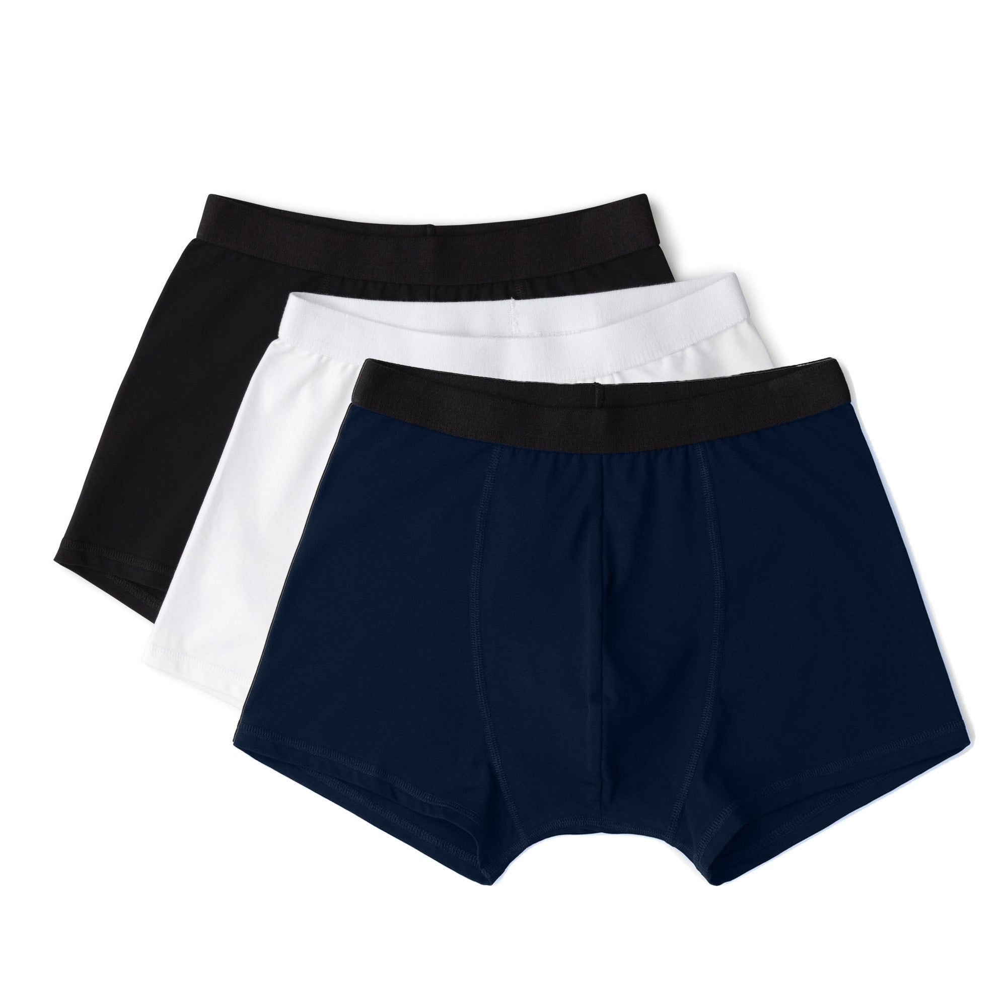 Black White Navy Organic & Recycled cotton Boxer Briefs 3 pack